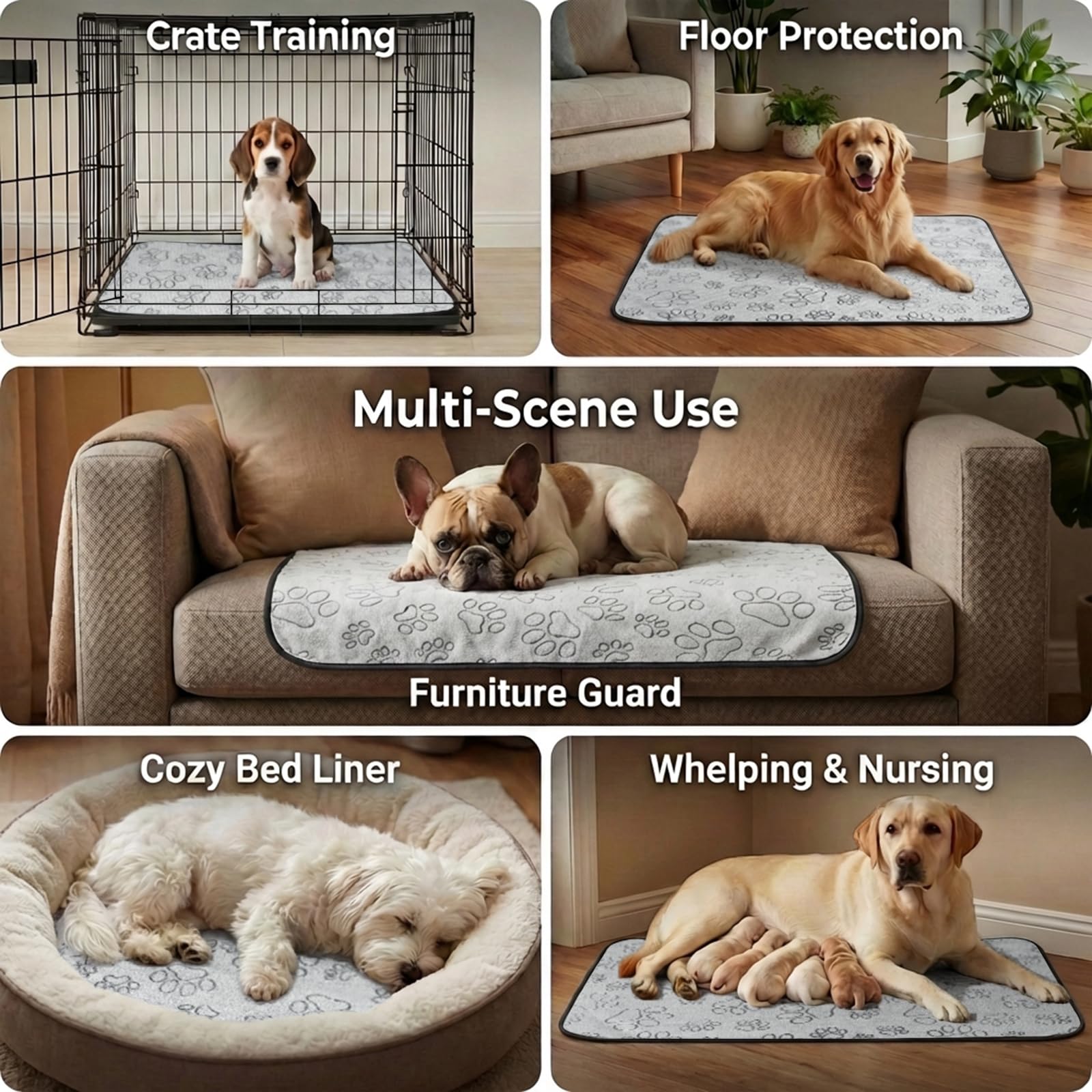 Usage quotidien pratique pour canapé, lit et aire de jeu de votre animal.