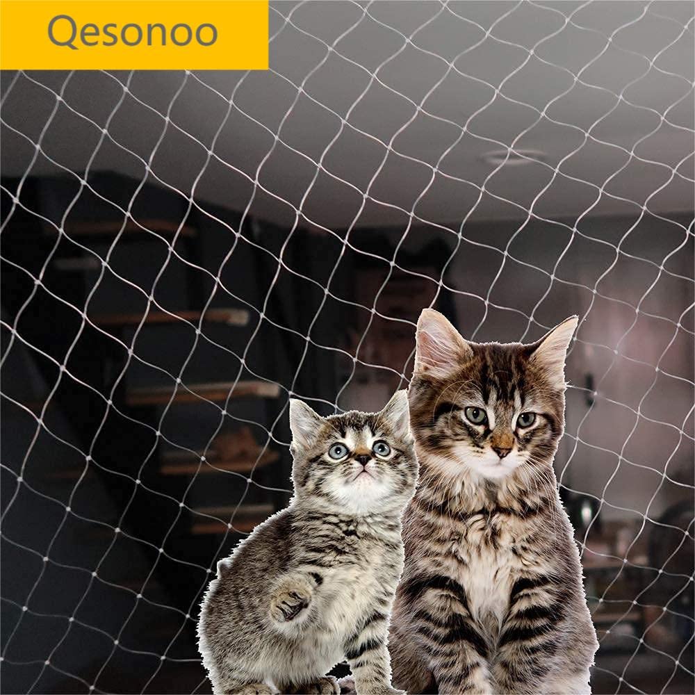 Qesonoo installation sur fenêtre et escaliers pour chat en sécurité.