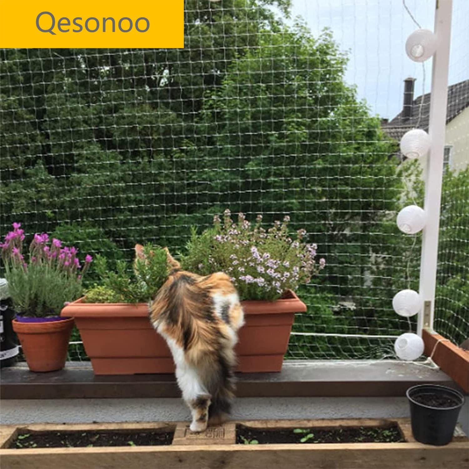 Qesonoo net chat balcon sécurité anti-chutes et objets tombants.