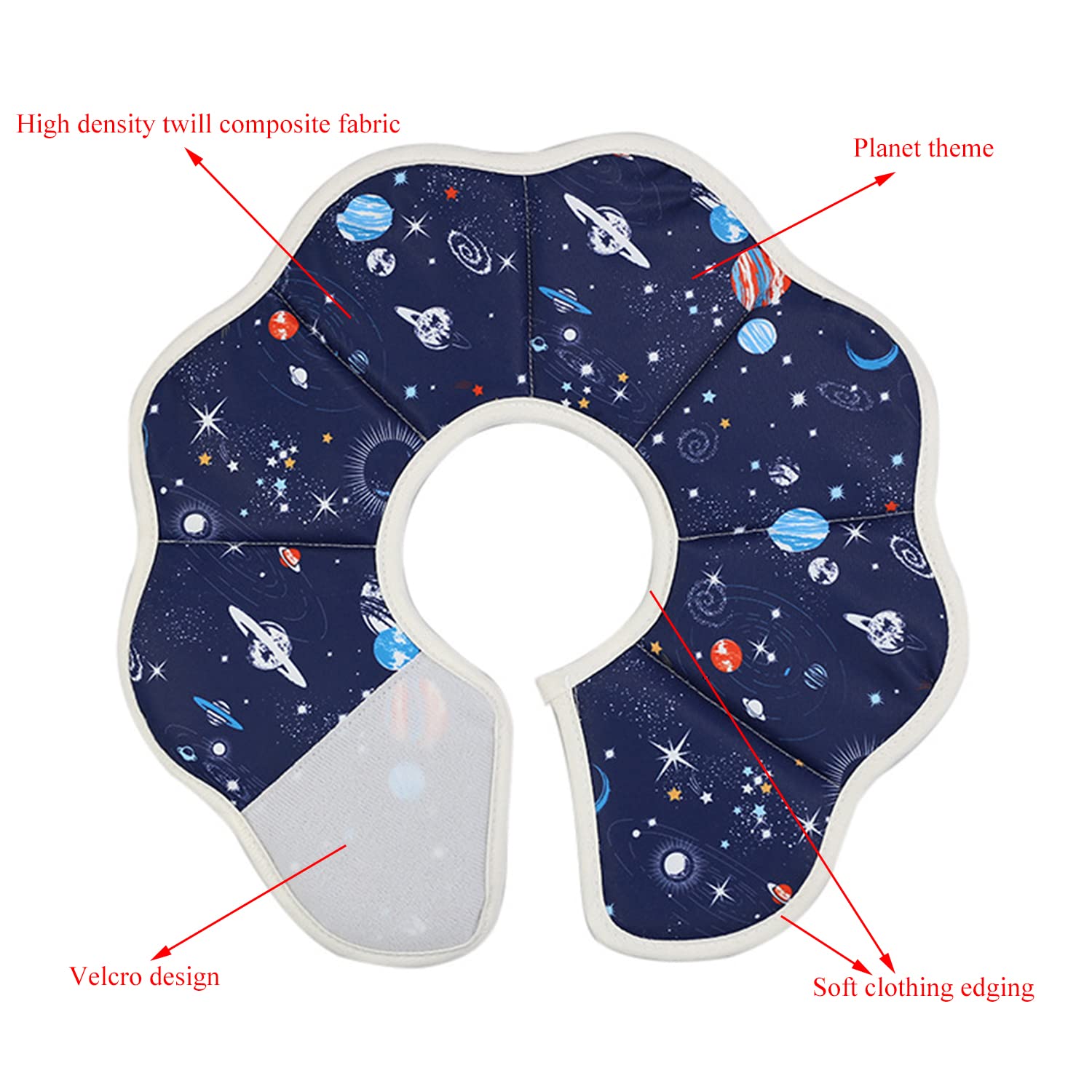 QIYADIN Soft Cat Cone: réglage Velcro pour ajuster le diamètre intérieur.