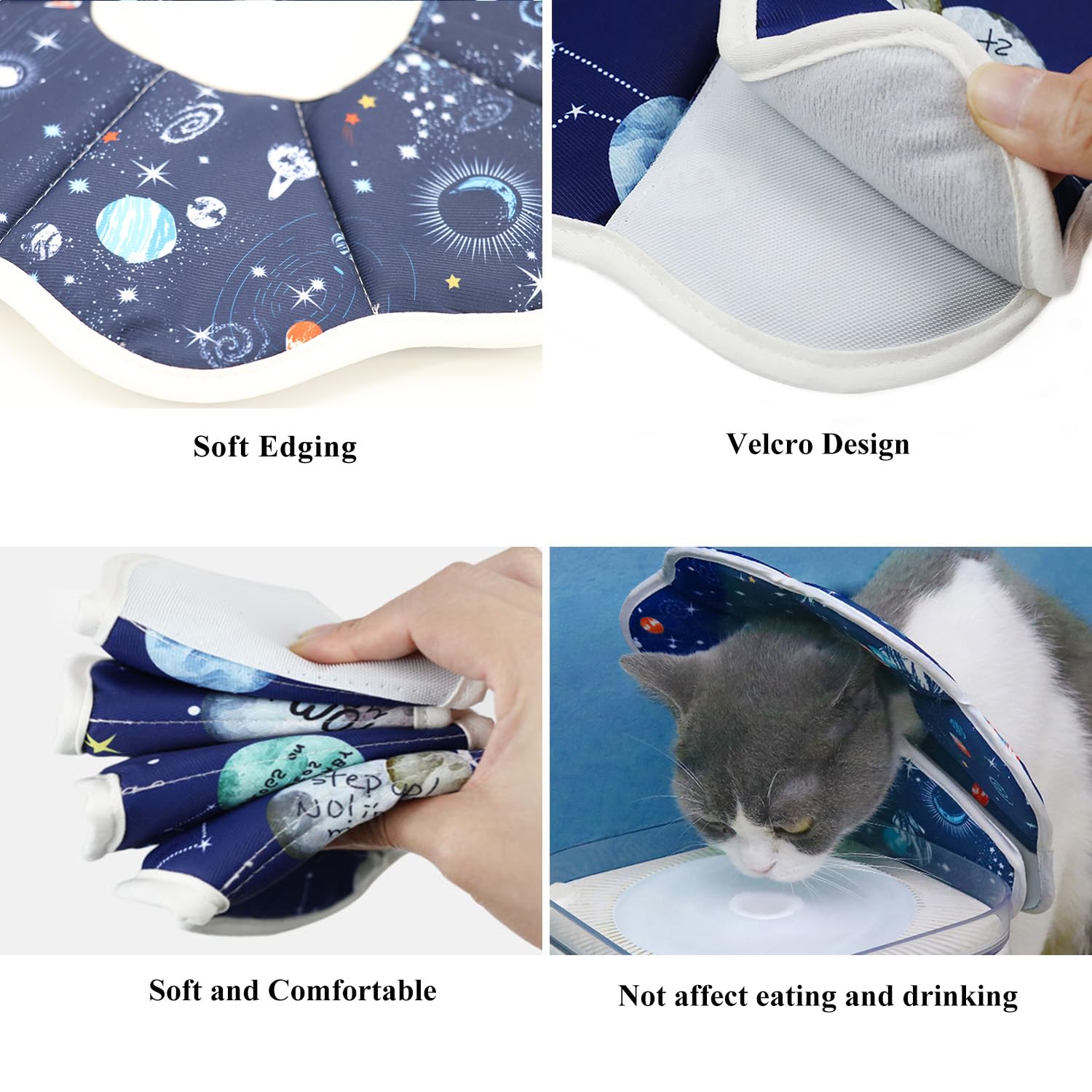 QIYADIN Soft Cat Cone: tissu twill durable et respirant pour une utilisation prolongée.