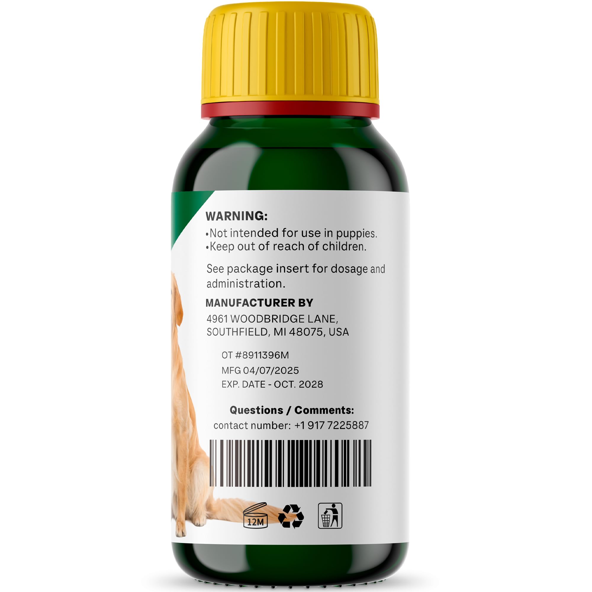 QIFEISHANKA vermifuge liquide pour chien, pratique pour le bien etre intestinal.