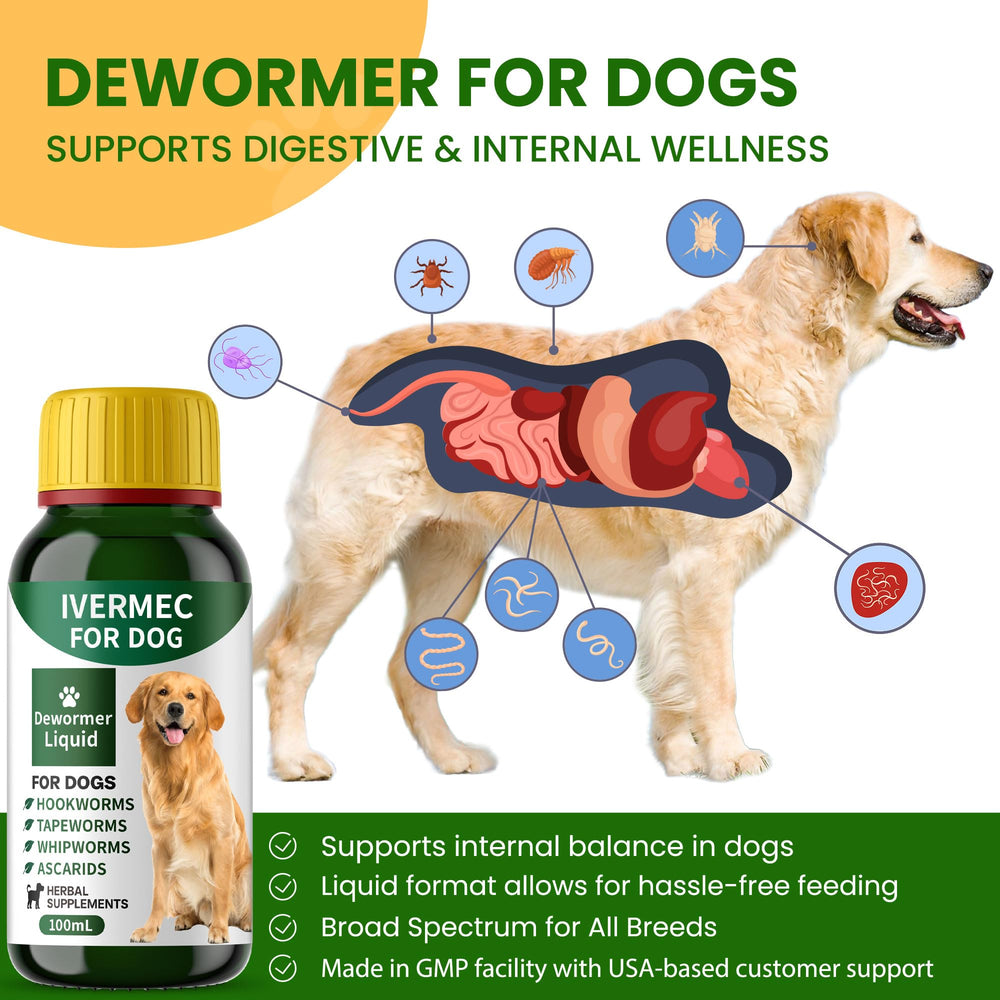 QIFEISHANKA vermifuge liquide pour chien, gouttes faciles à doser et administrer.
