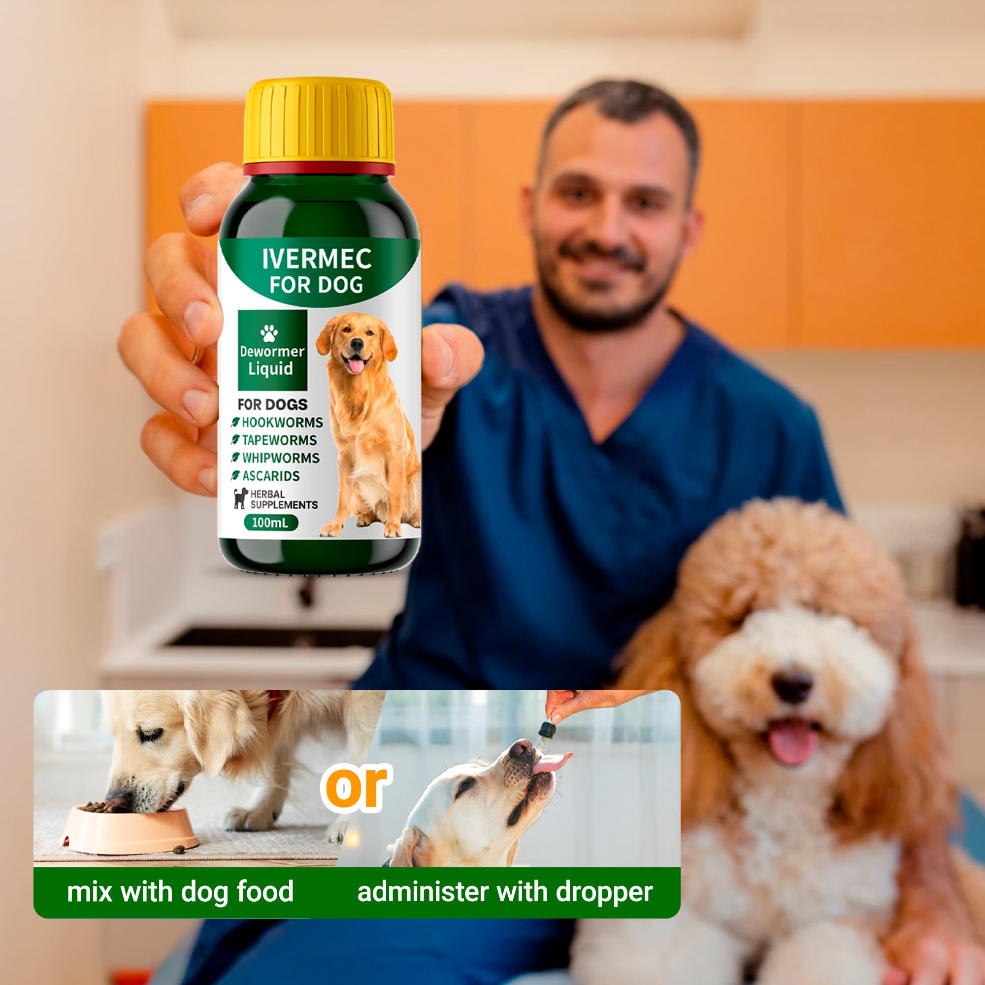 QIFEISHANKA vermifuge liquide pour chien, intégré à une routine digestive.