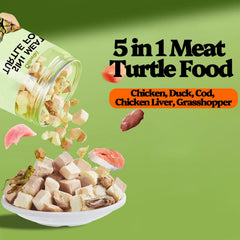 Ingrédients Qiliwiki tortue avec poulet, dinde, cod, foie et grillon