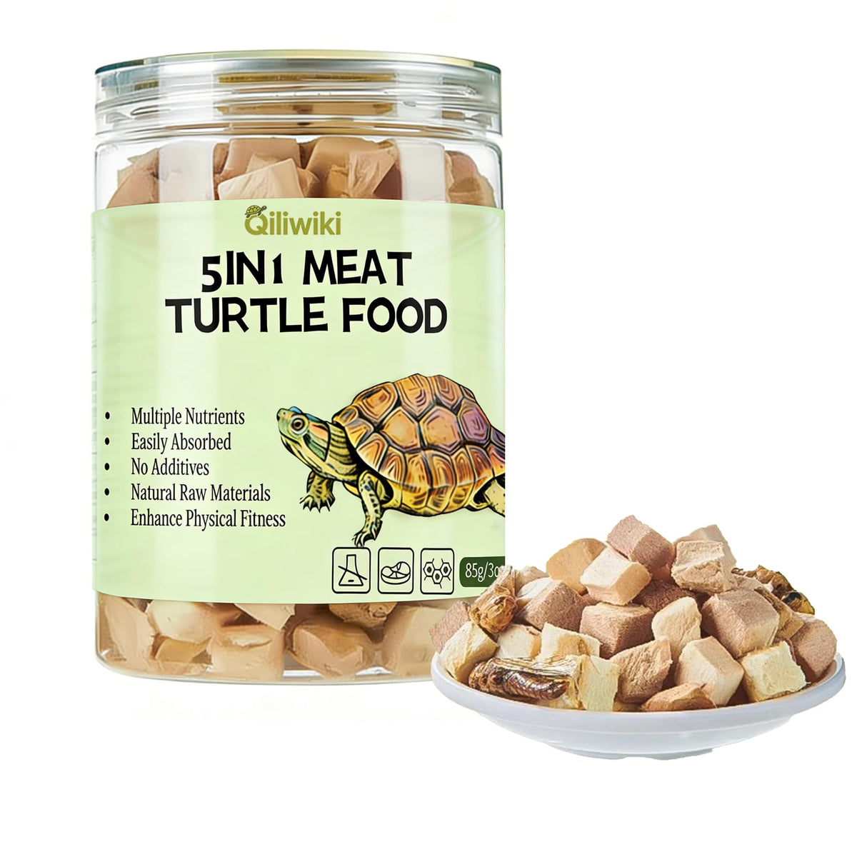 Qiliwiki tortue cubes 5 en 1 – protéines naturelles et savedur riche
