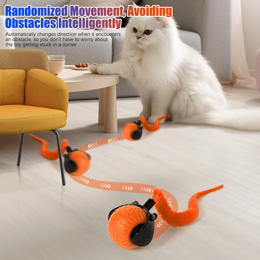 Balle qiloos mode rapide-lent, s'adapte à l'énergie du chat.