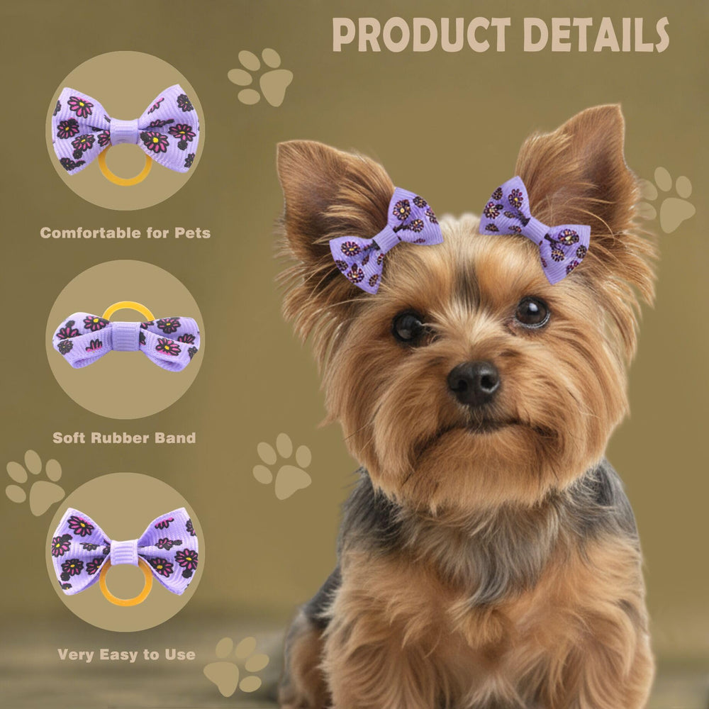 Noeud QingHan pour petit chien avec élastique vert, maintien fiable pendant la promenade.