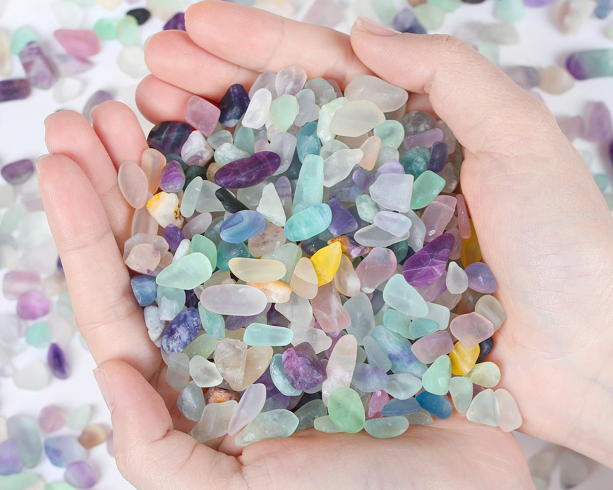 Galet fluorite QINJIEJIE pour aquarium, apportant couleur et texture naturelle