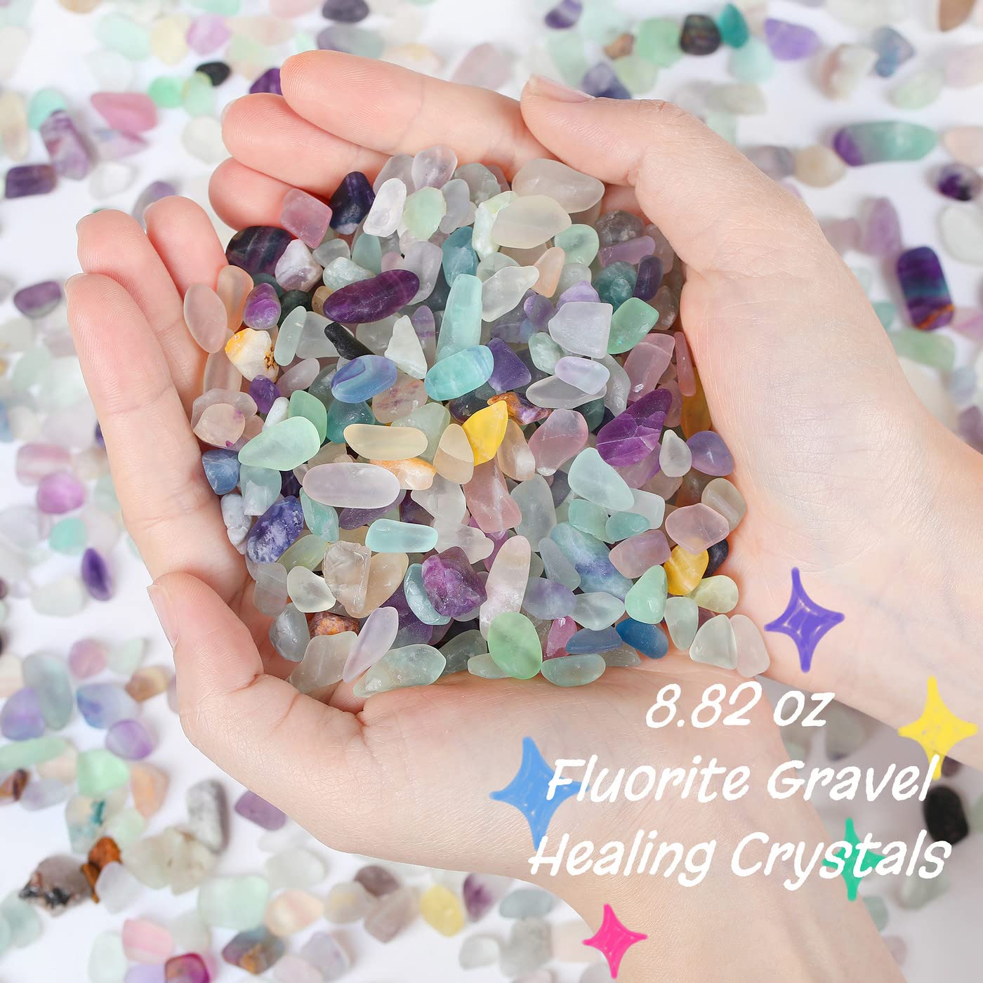 QINJIEJIE galets fluorite pour petites bouteilles décoratives