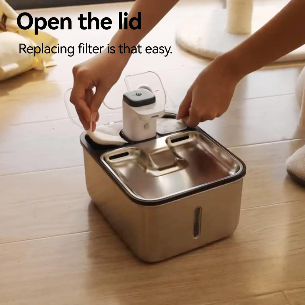 Qinliy fontaine chat inox batterie rechargeables 4000mAh longue autonomie