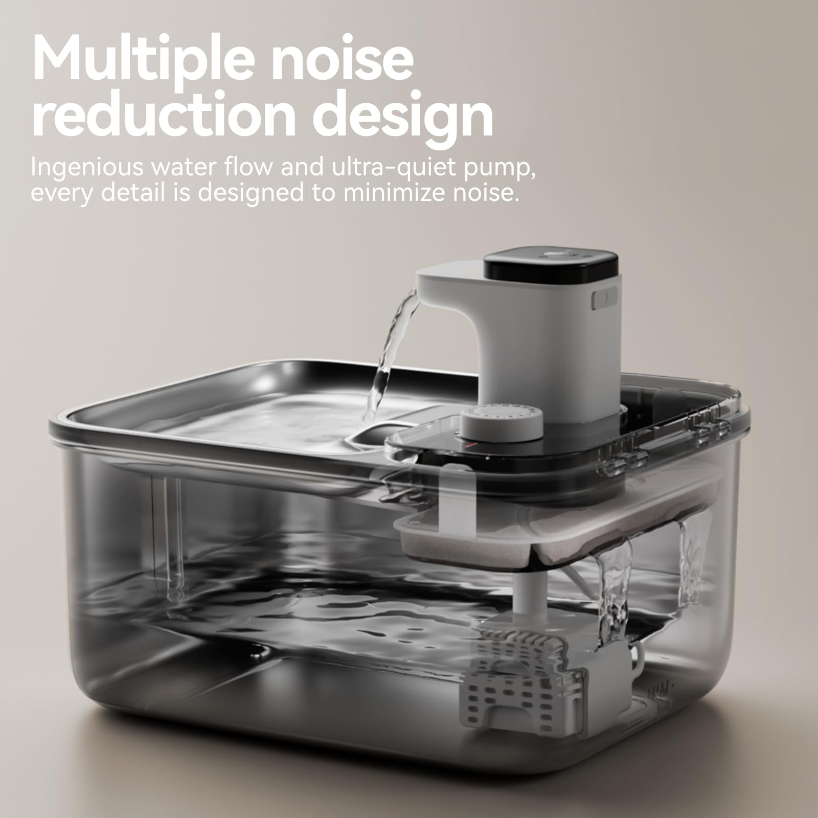 Qinliy fontaine chat inox filtration 5 niveaux pour eau plus nette