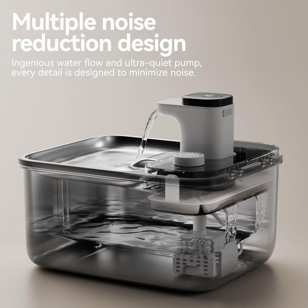 Qinliy fontaine chat inox filtration 5 niveaux pour eau plus nette