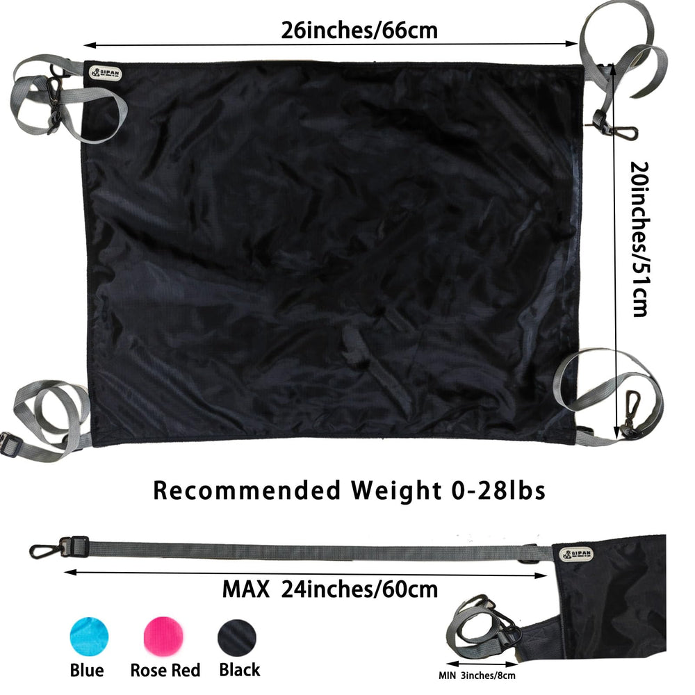 Hamac QIPAN crochets métal chromé, fixation robuste et durable.
