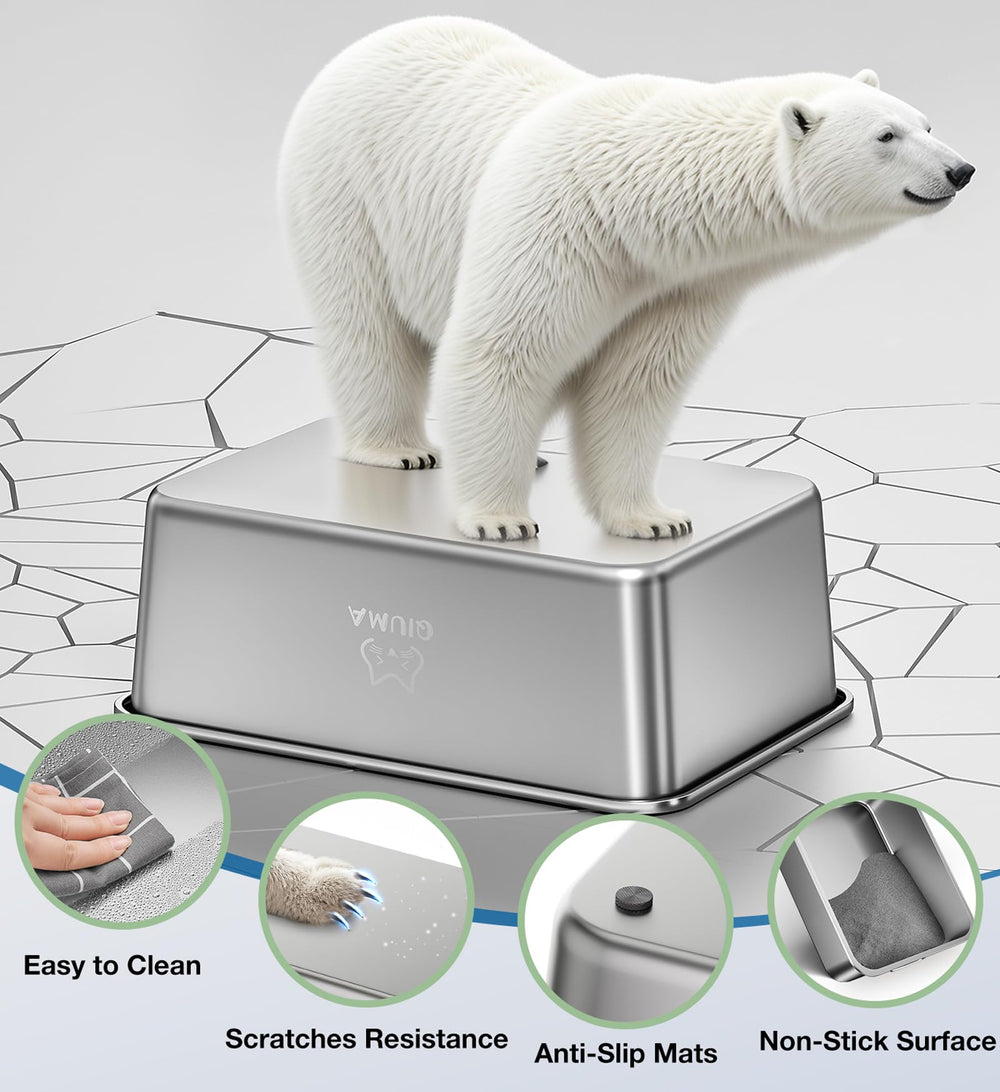 Qiuma boite-litiere surface antiadhérente facilite le nettoyage