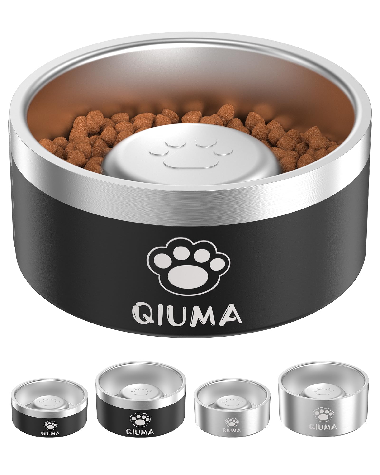 Bol lent Qiuma avec centre elevé, ralenti l alimentation pour repas plus calmes.