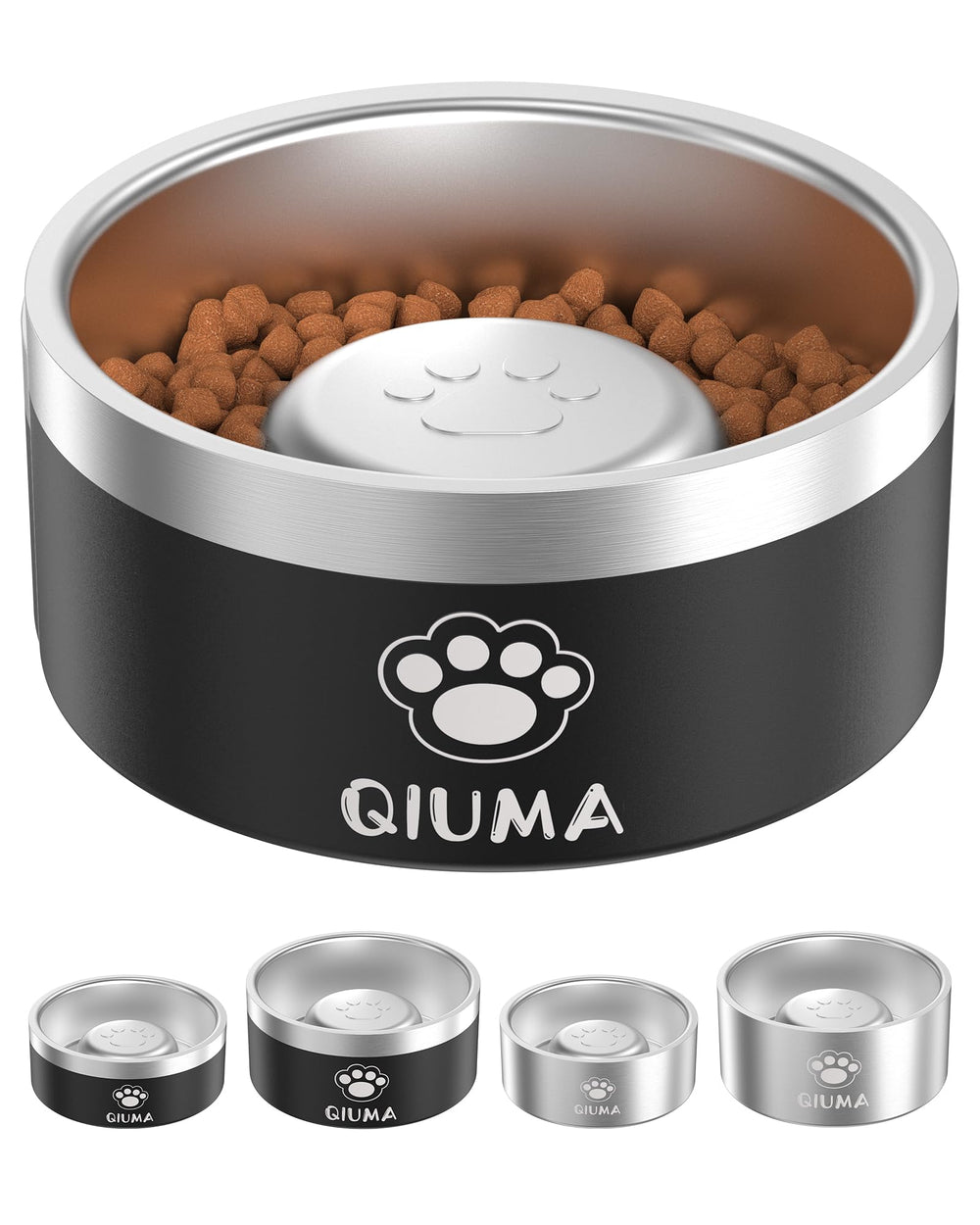 Bol lent Qiuma avec centre elevé, ralenti l alimentation pour repas plus calmes.