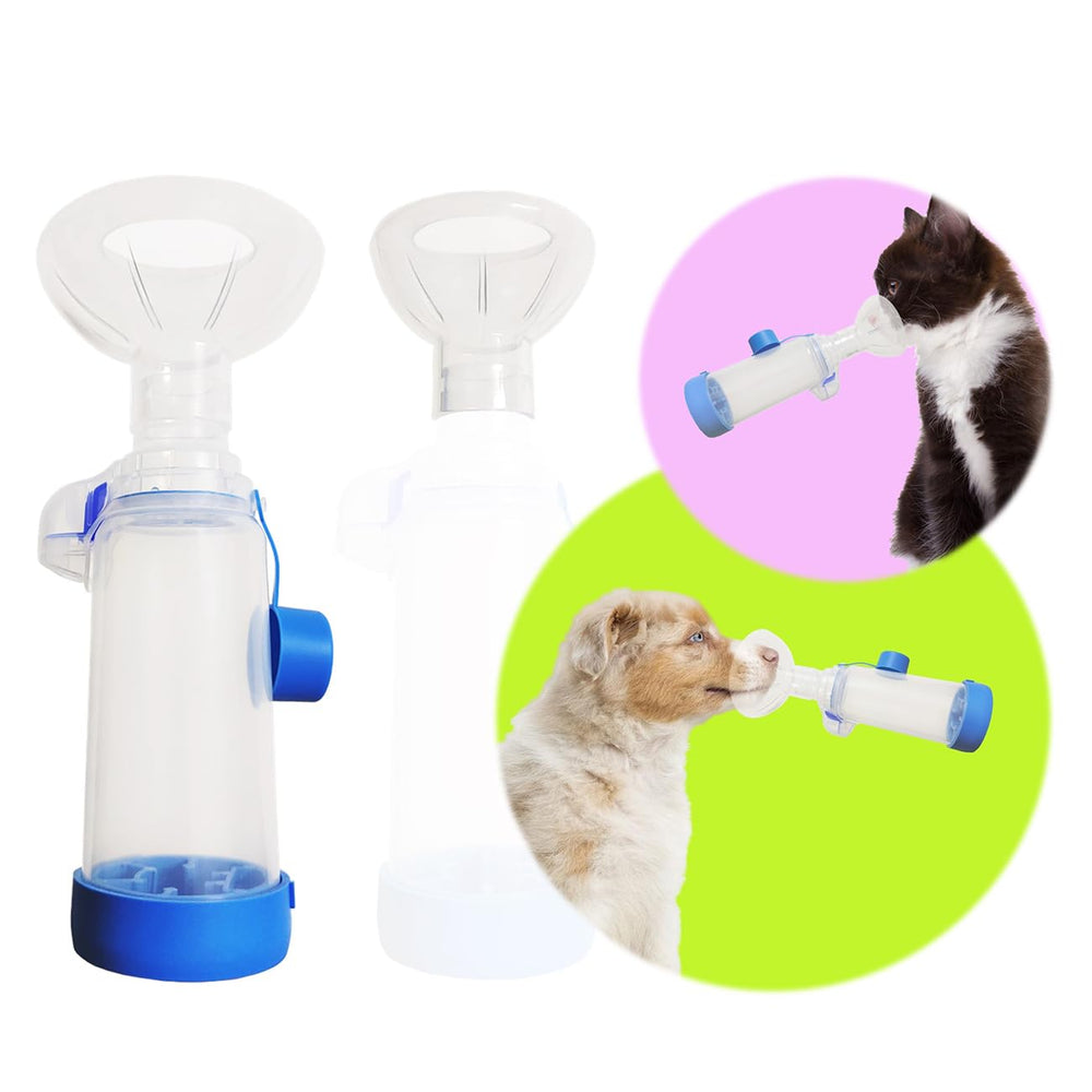 QMARK Inhaler Spacer avec masque silicone pour petit chien, ajustement doux.