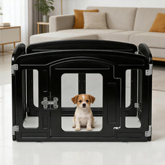 Qoility enclos chien translucide 24 po – surveillance facile du chiot