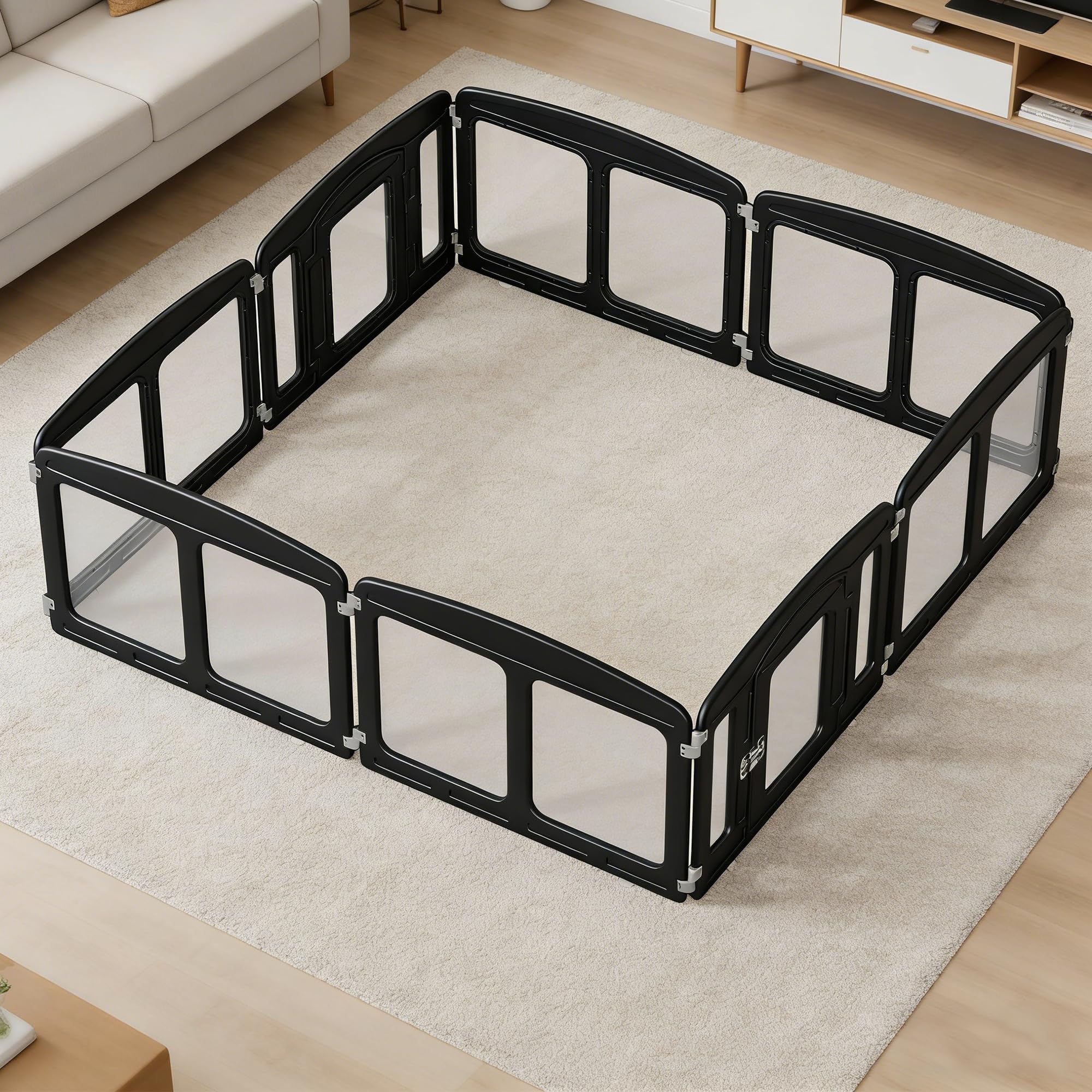Qoility parc pour chiots – démonstration facile et rangement compact