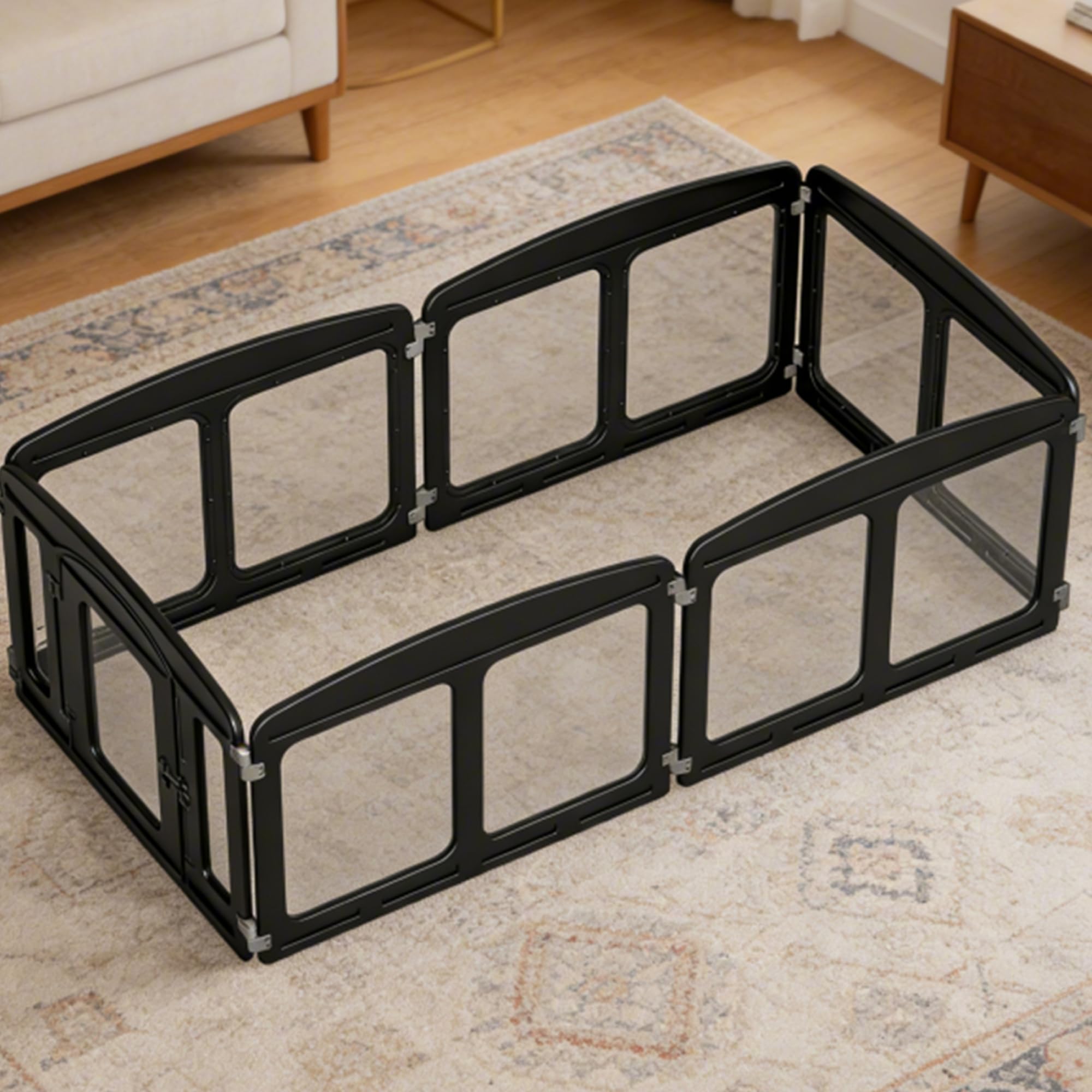 Qoility enclos pour petits chiens – stabilité renforcée par ventouses