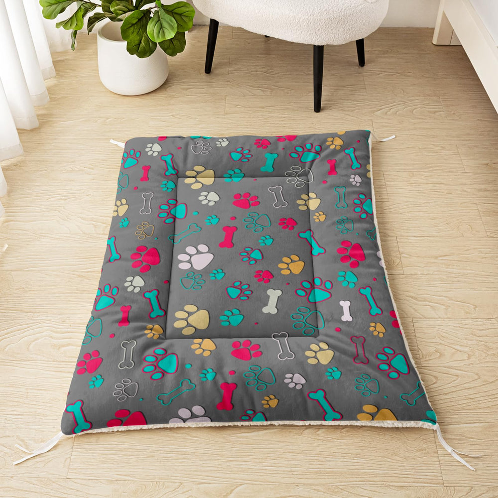 QOOMO tapis doux motifs colorés utilisé comme lit d'appoint