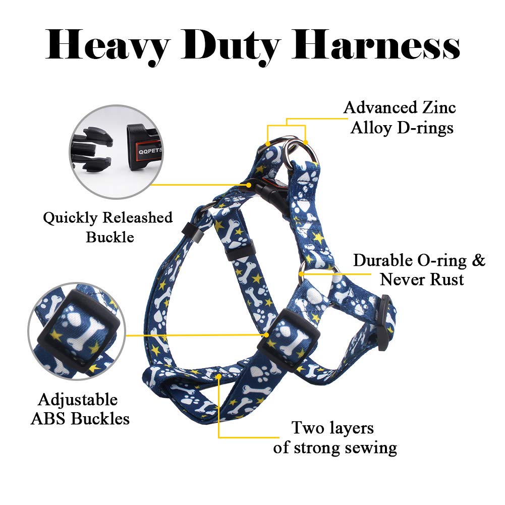 QQPETS harnais-ajustable à deux bandes pour un ajustement précis.