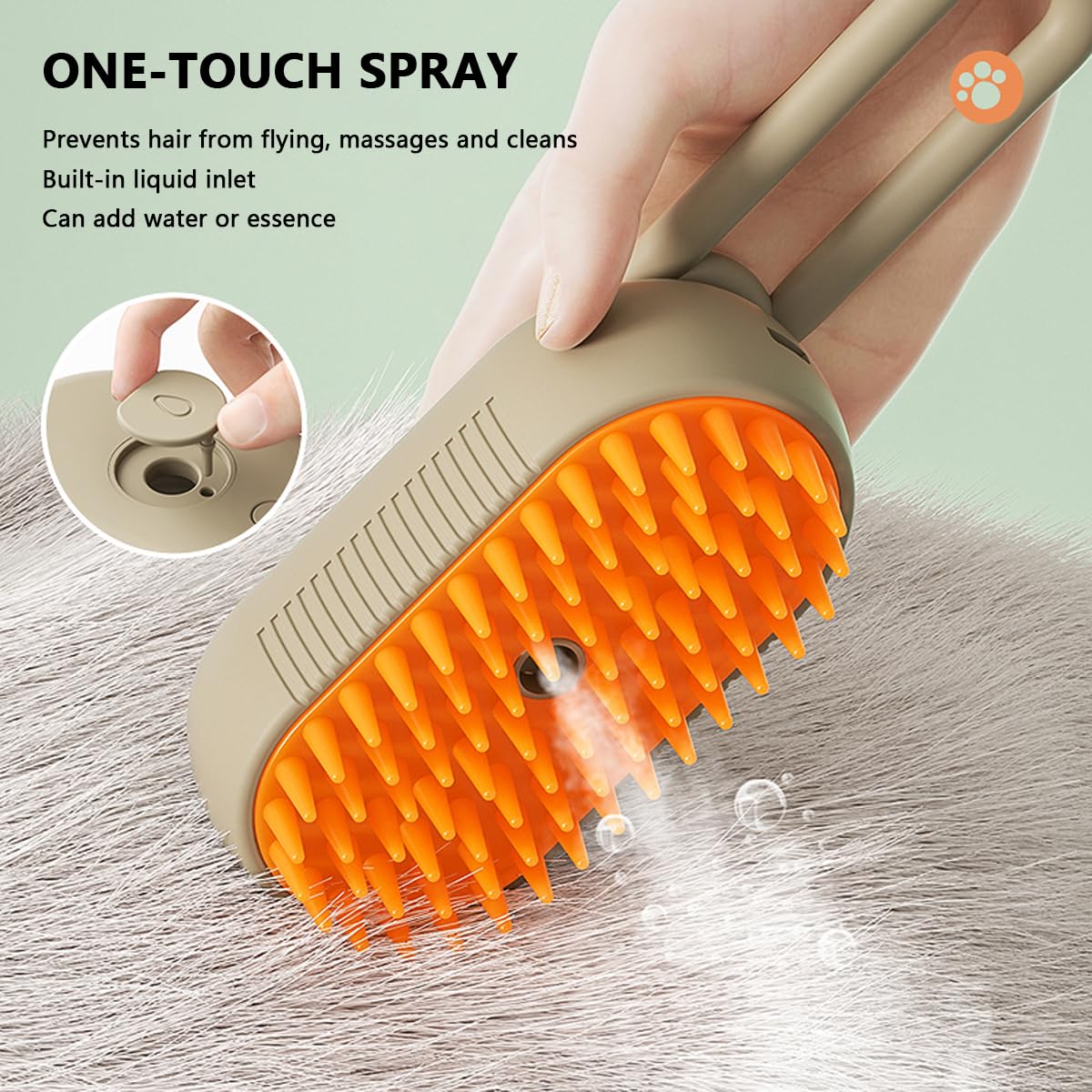 Brosse massage vibration QSUKE pour chat, sensation relaxante pendant le brossage