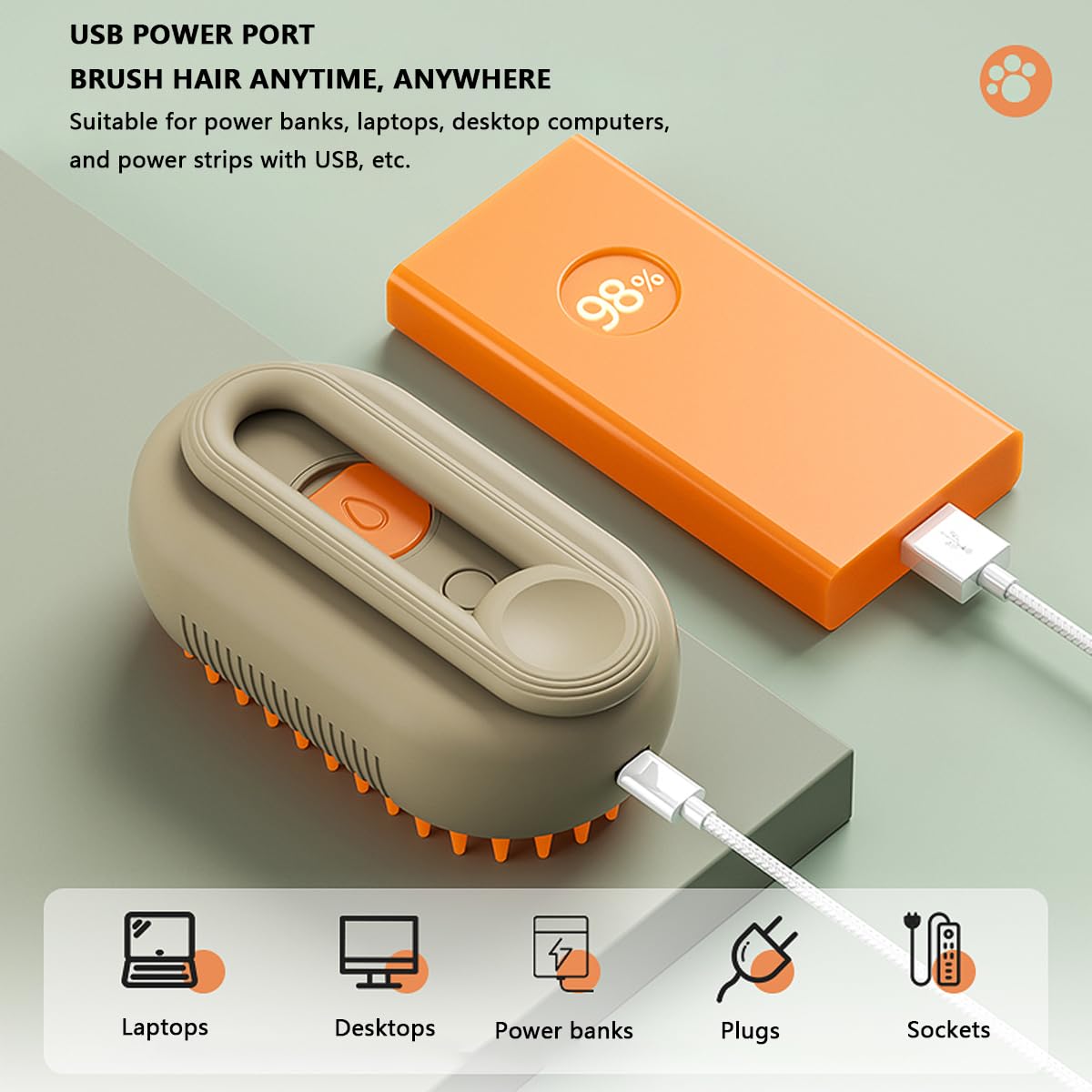 Brosse tête amovible QSUKE pour chat, nettoyage facile après séance