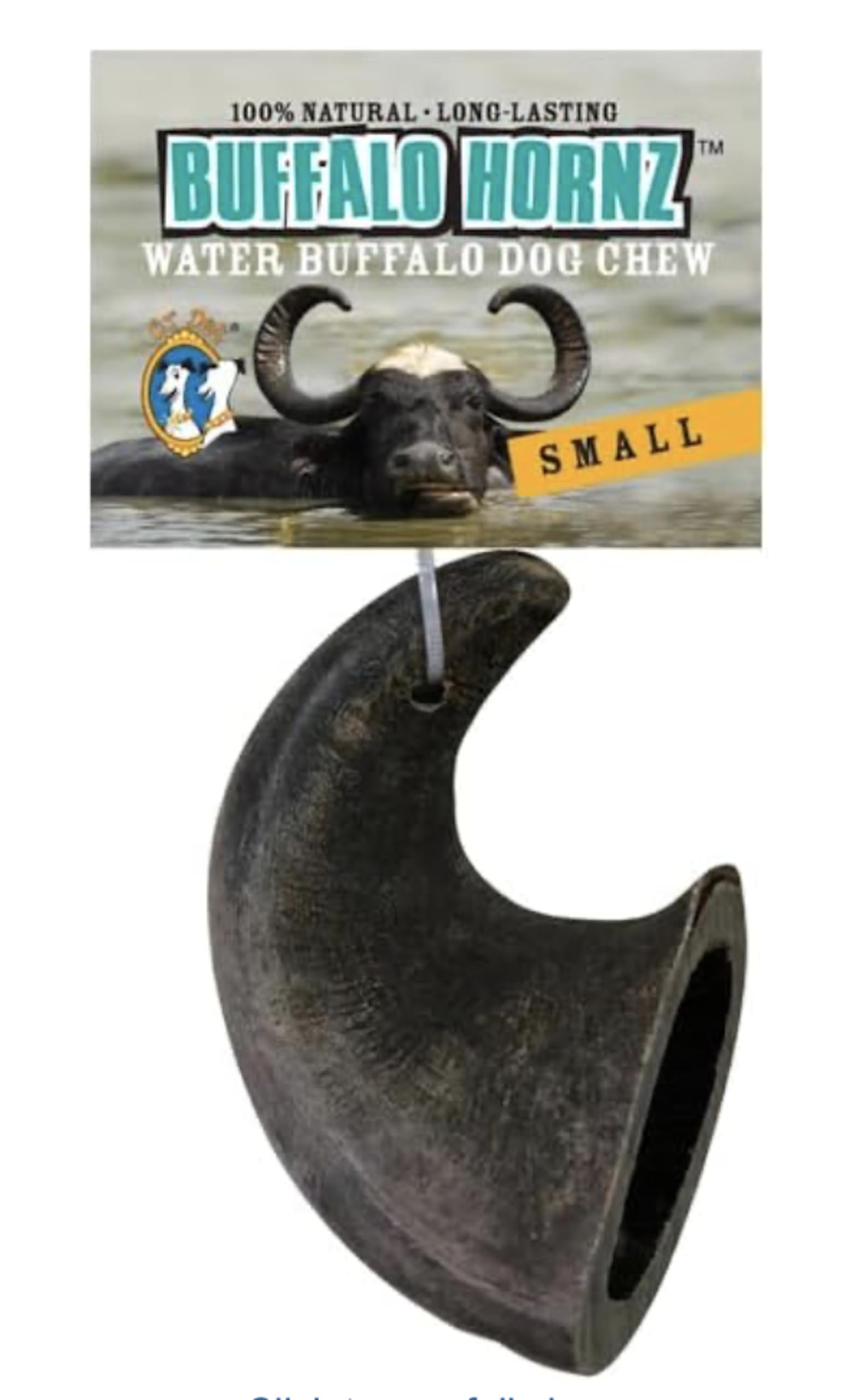 QT Dog corne buffle d'eau petit emballage, alternative naturelle et durable pour chien.
