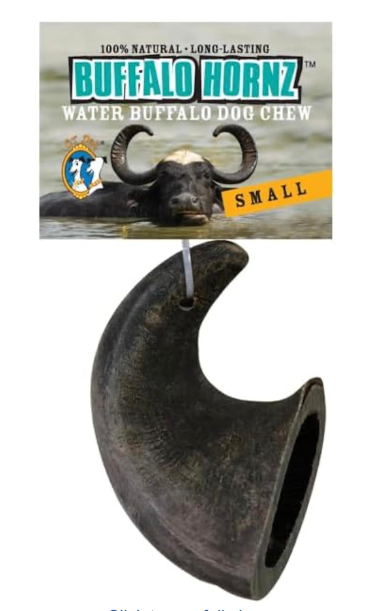 QT Dog corne buffle d'eau petit emballage, alternative naturelle et durable pour chien.