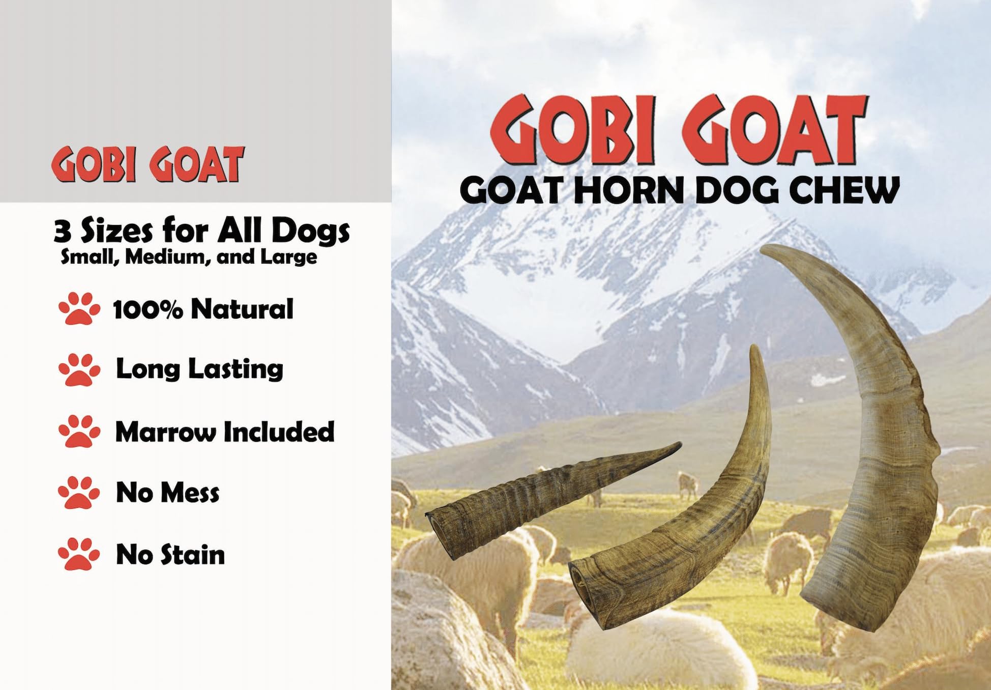 QT Dog Gobi: os de chèvre avec moelle intérieure, richesse naturelle en protéines.