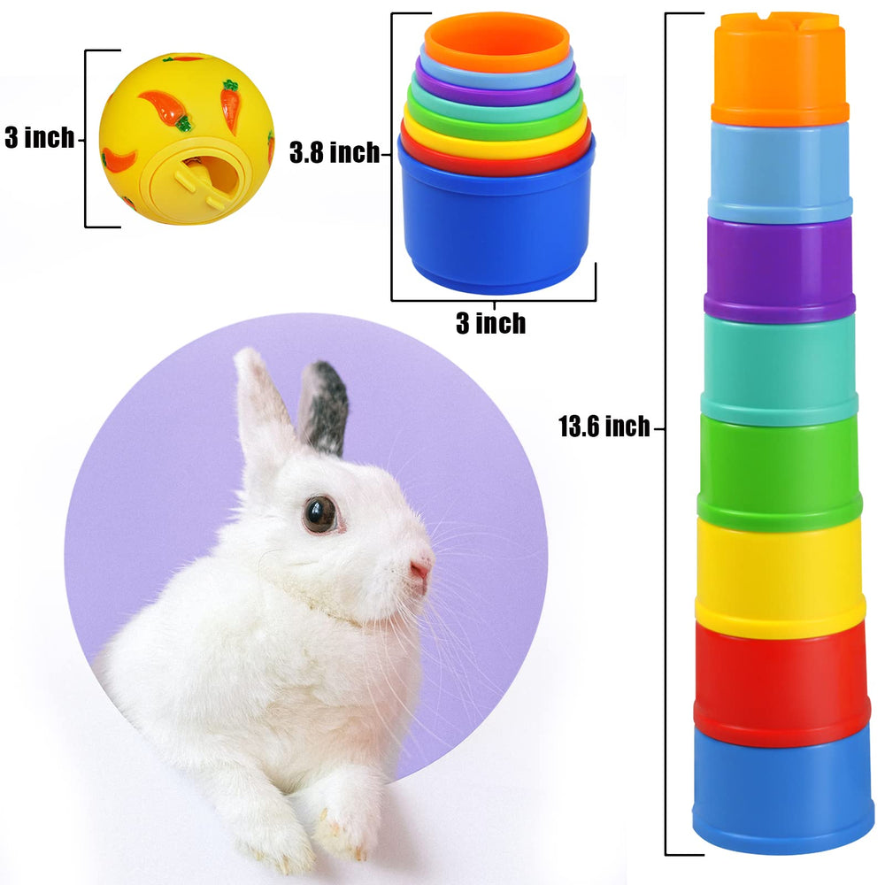 QTYWACYQ balle-snack jaune pour lapin, favorise exploration et jeu.