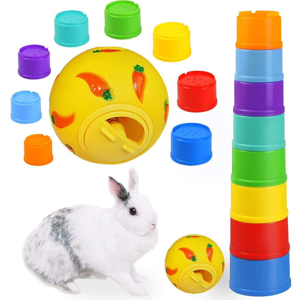 QTYWACYQ ensemble de 9 gobelets empilables pour lapins, attrayants et durables.