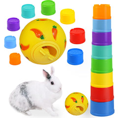 QTYWACYQ ensemble de 9 gobelets empilables pour lapins, attrayants et durables.