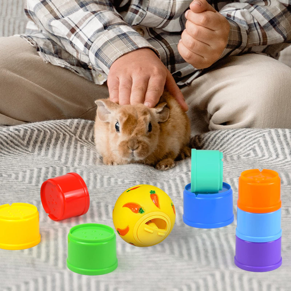 QTYWACYQ jouet d'enrichissement pour lapins et herissons favorisant manipulation.