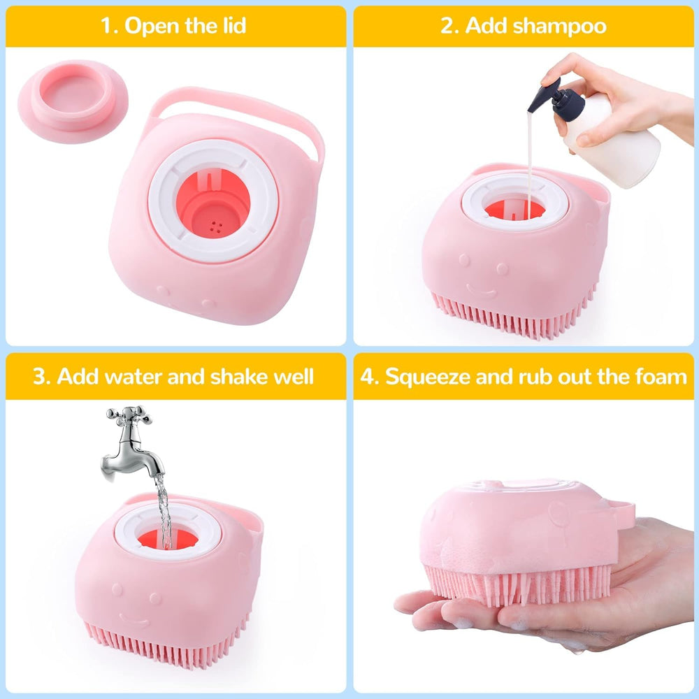 Qubccum brosse shampoing-bain, massage relaxant lors du lavage.
