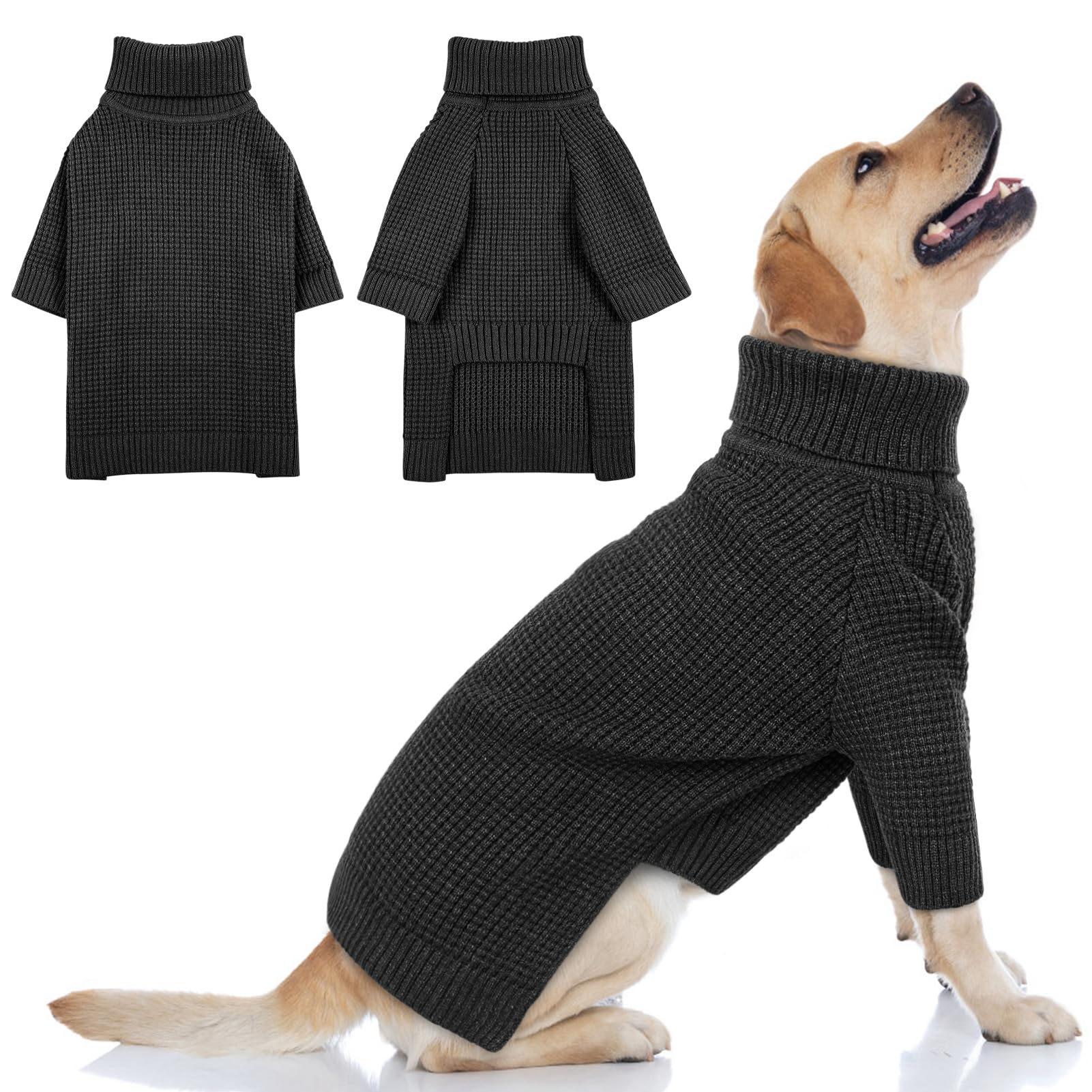 Queenmore chandail tricot col-roule: confort enveloppant pour chiens et chats lors des sorties froides.
