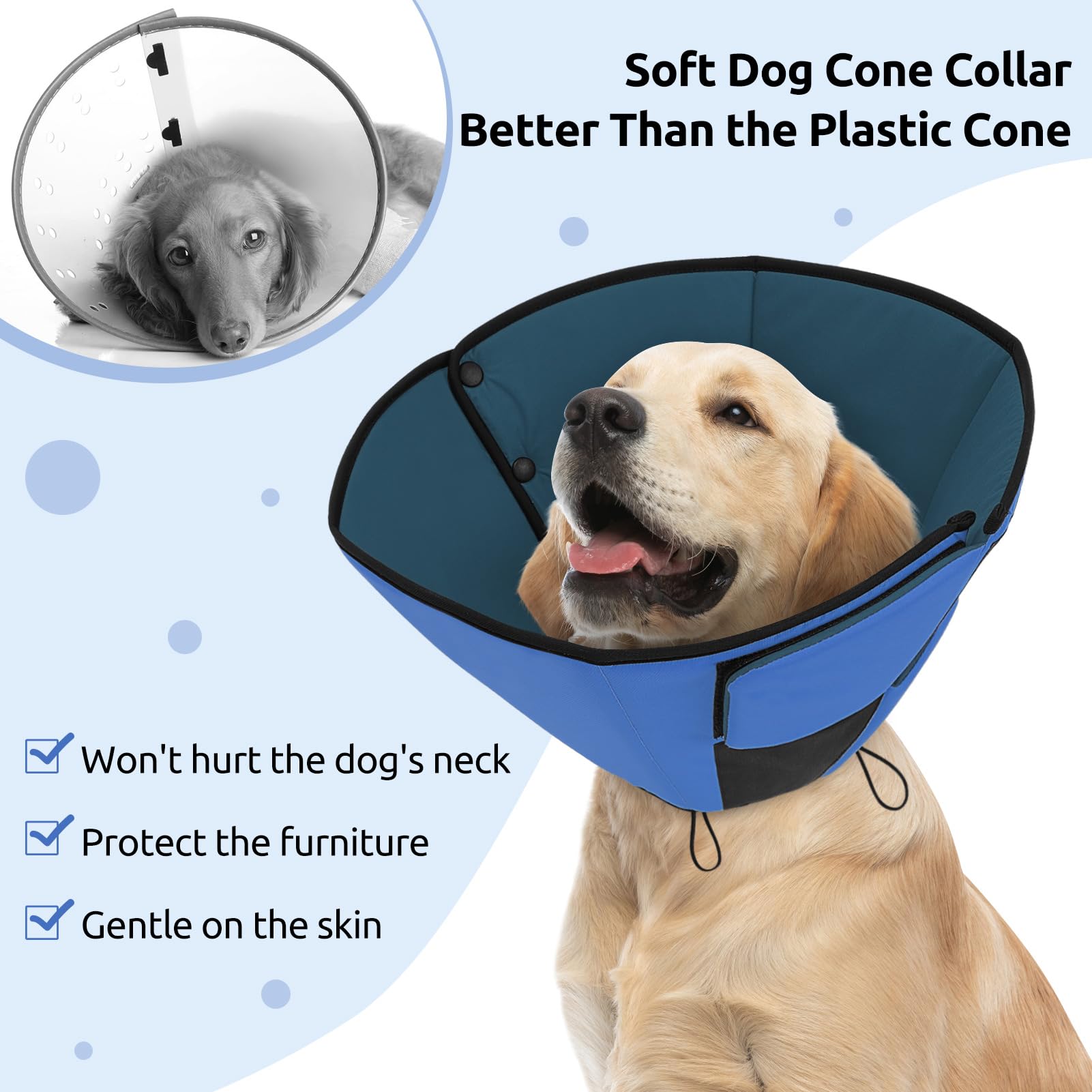 Queenmore cône-chien-grande-bleu-pliable: rangement facile après usage