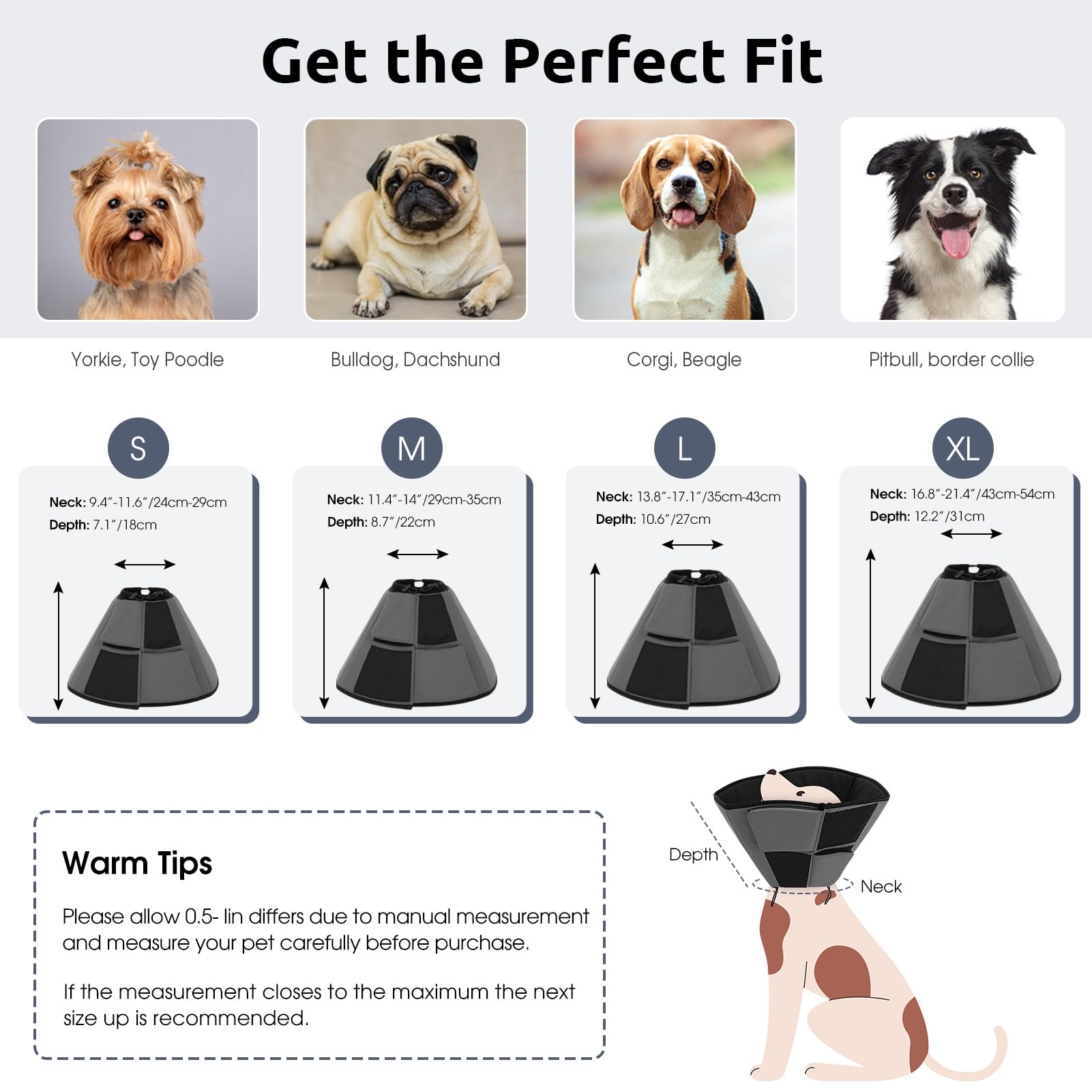 Queenmore cone-chien-xl protection contre léchage et griffures.