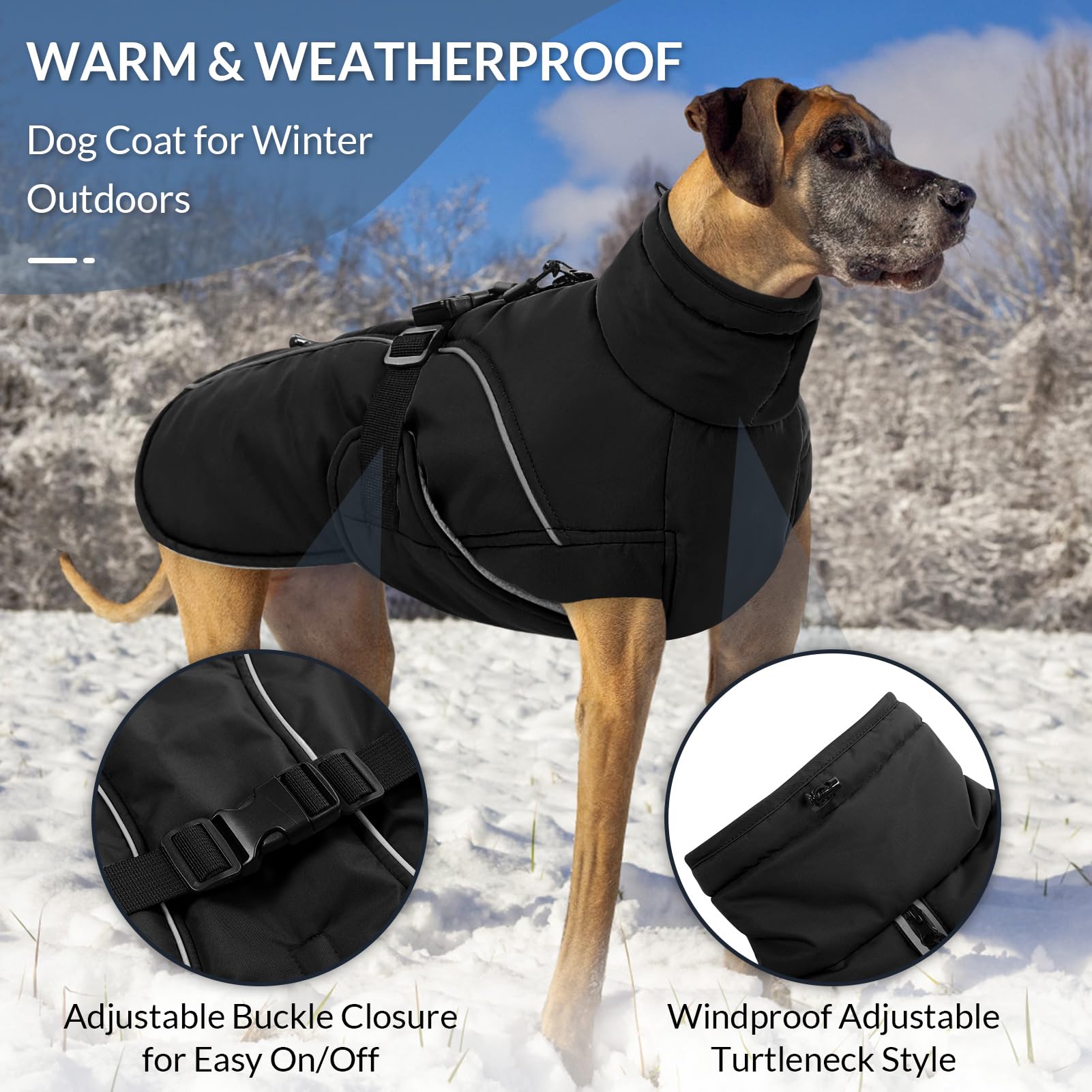 Queenmore doudoune chien fermetures rapides facilitant l'habillage et déshabillage