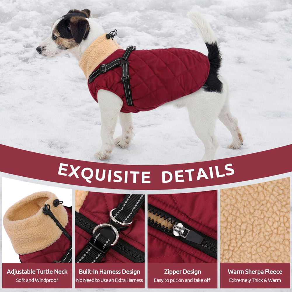 Gilet Queenmore pour chien, doublure sherpa dense, chaleur douce.