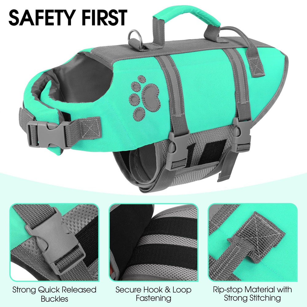 Queenmore gilet sauvetage chien moyen: dos visible et sécurité renforcée.