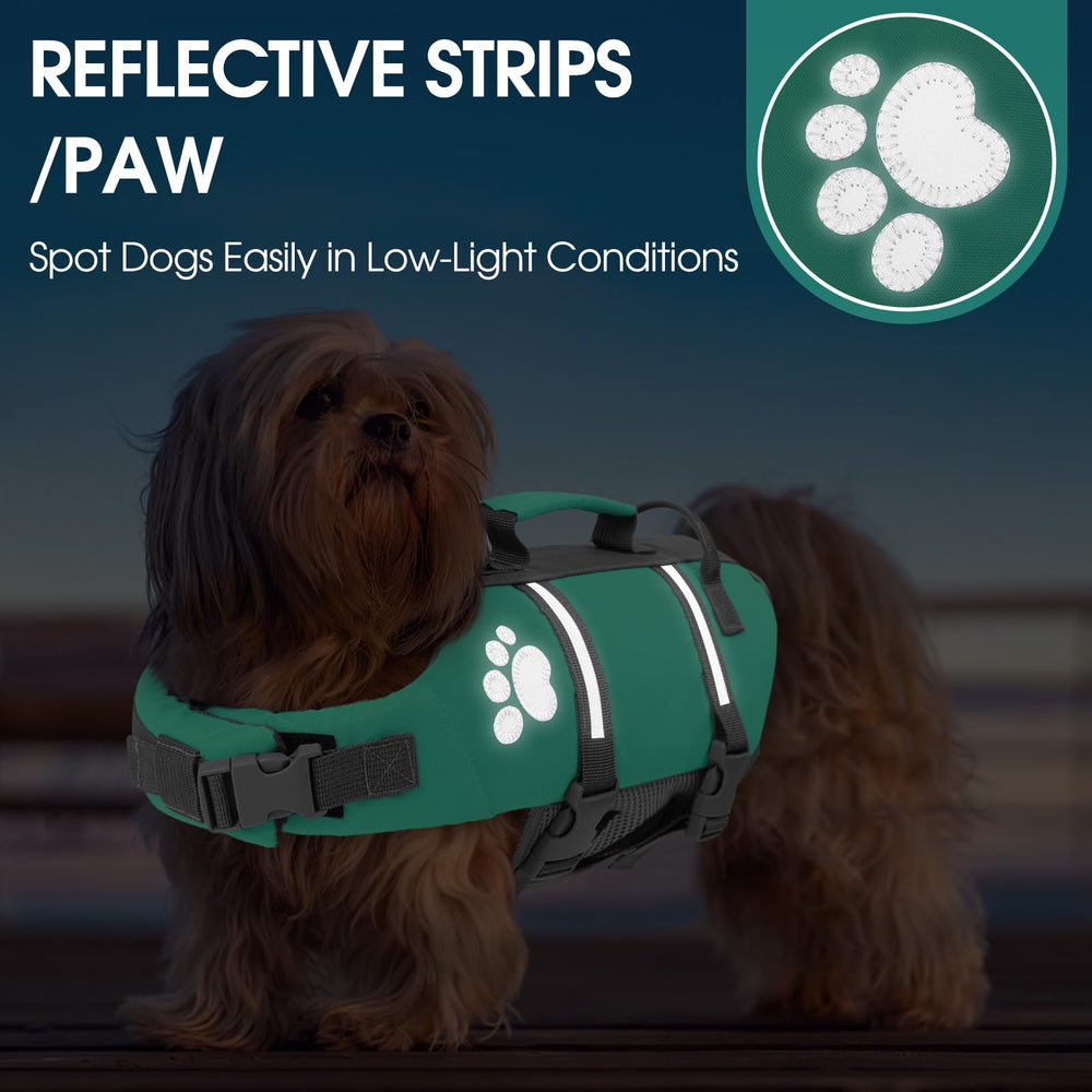 Queenmore gilet sauvetage chien moyen: reflets neon pour meilleure visibilité.
