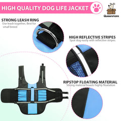 Queenmore gilet sauvetage petit chien boucles solides pour ajustement rapide