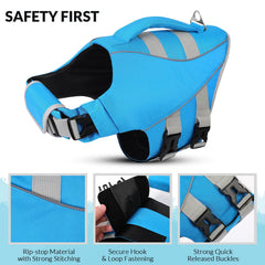 Gilet Queenmore avec poignee de sauvetage en haut pour extraction rapide du chien.
