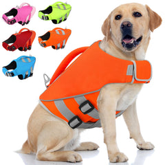 Gilet sauvetage Queenmore XL, haute visibilité néon pour chien sur l'eau.