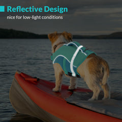 Queenmore gilet sauvetage chien XXL lightblue rayures réfléchissantes et visibilité