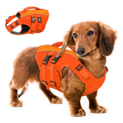 Queenmore gilet de vie chien orange vue avant, flottabilité sécurisée