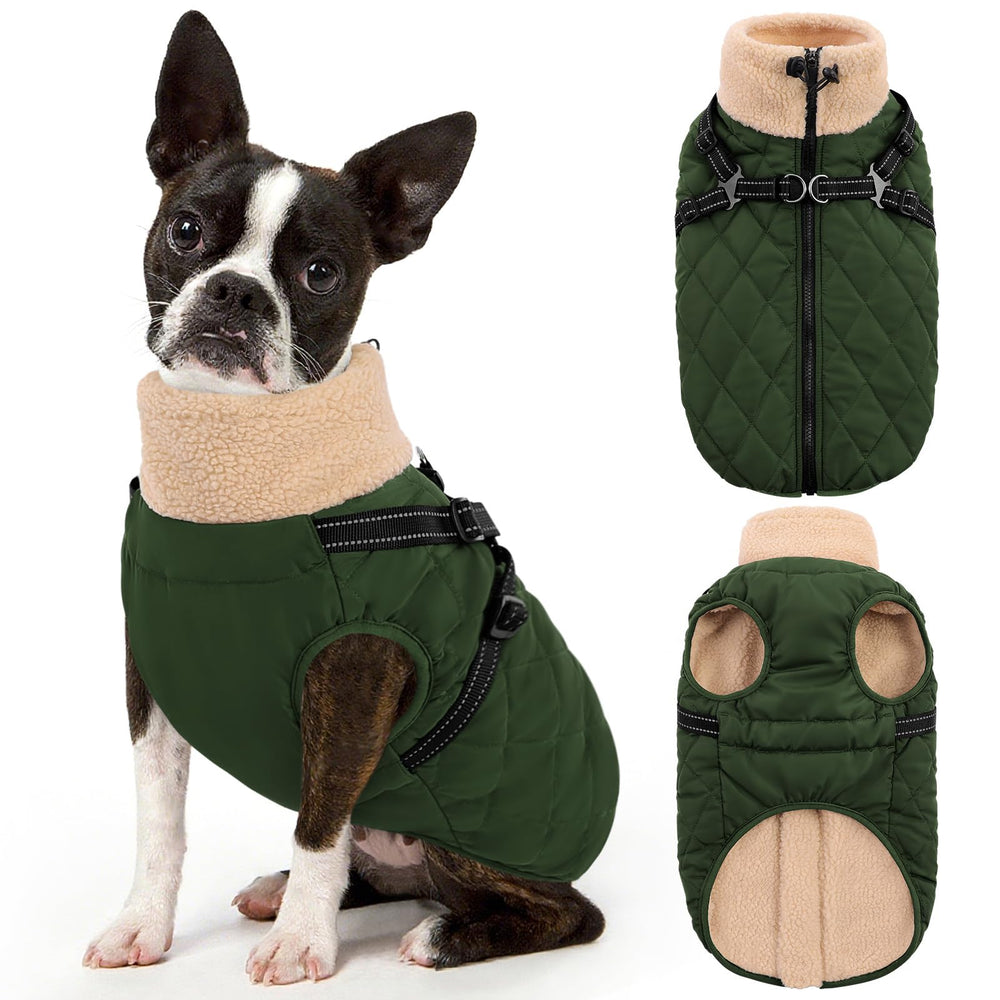 Queenmore manteau grand pour chien avec harnais intégré, pratique pour promenades sécurisées